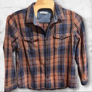 Outerknown Men's blanket flannel button down shirt Plaid Heavy Size XL